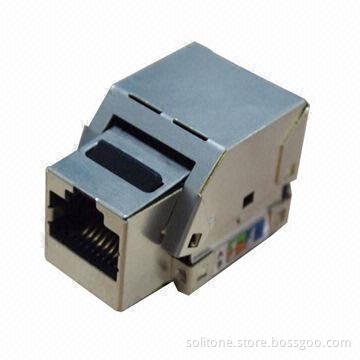 Cat5e STP Modular Jack/Network Accessory with Phosphor Bronze Contact Blade (90 Degrees)